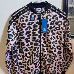 Adidas Originals LZ Pink Leopard Print SST Superstar Track Jacket 