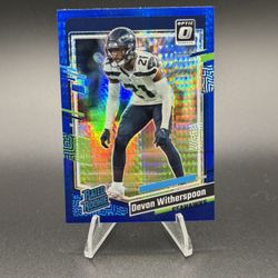 2023 Panini Donruss Optic - Rated Rookie Devon Witherspoon #292 Blue Hyper Prizm