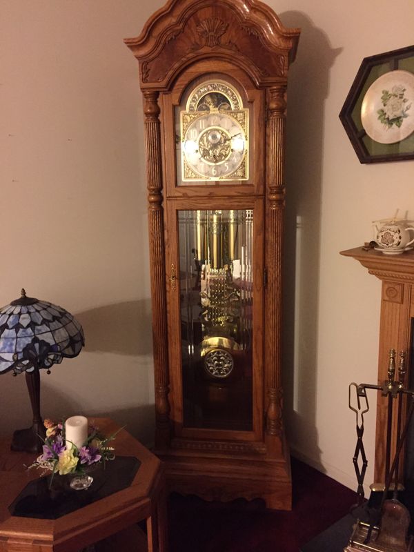 Howard Miller Filmar Oak Grandfathers Clock for Sale in Burlington, NJ