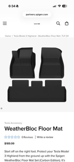 Spigen WeatherBloc Floor Mats Tesla Model 3 2024
