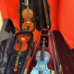 1/2 Size Violins with Digital Tuner, Shoulder Rest $130 Firm EACH