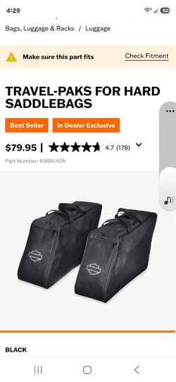 2 Harley Davidson Travel Bags for Hard Saddlebag