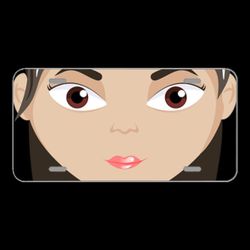License Plate Novelty Car Front Avatar Cartoon Eyes Female Funny