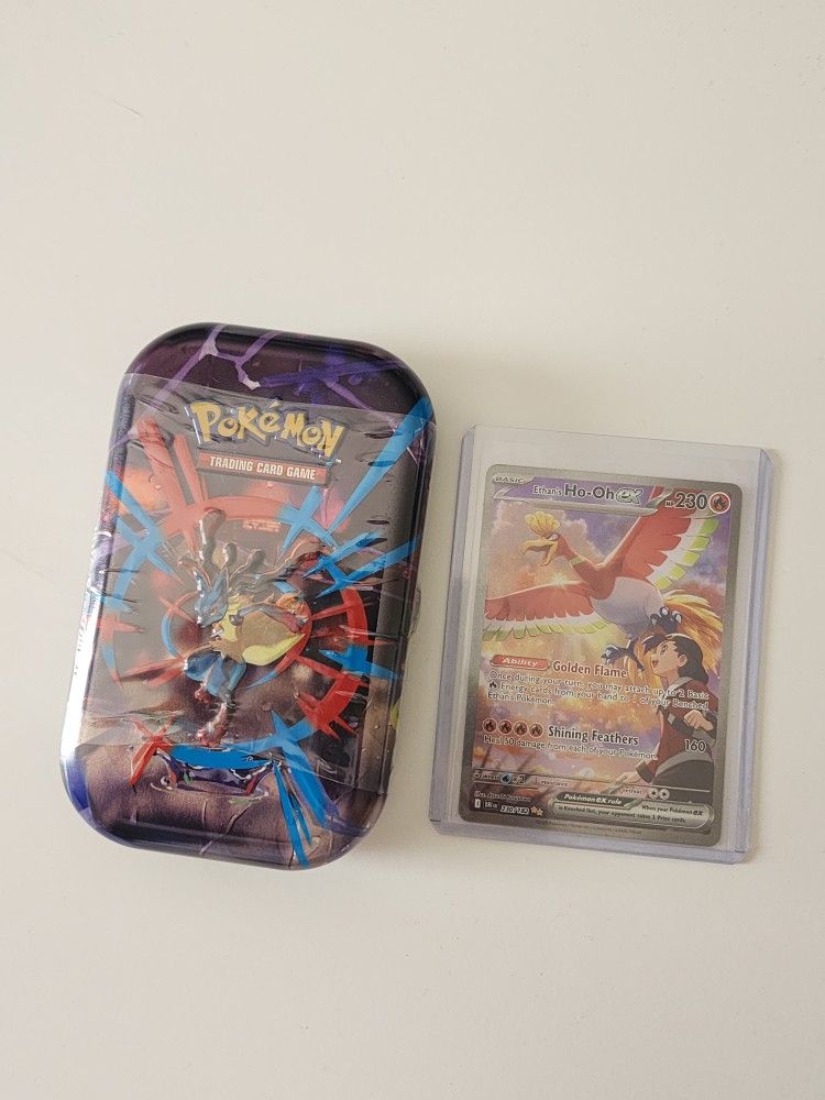 Pokemon Ethan's Ho-Oh EX 230/182 Destined Rivals Series and added bonus mini tin