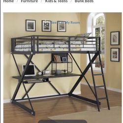 Jerome’s Wally Loft Bed With Mattress Included