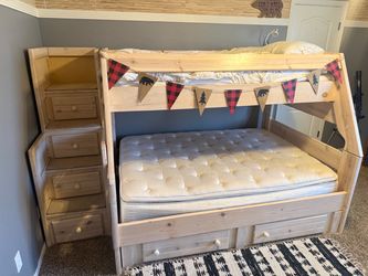 Wood Bunk Bed with stairs/storage