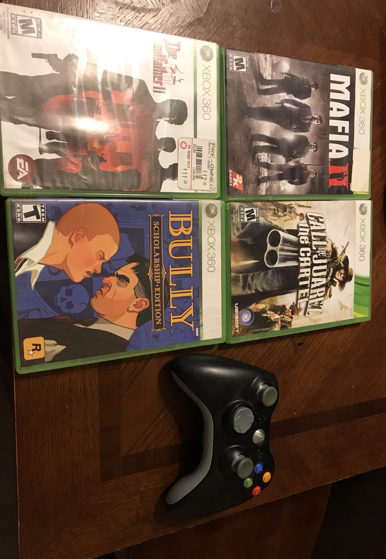 4. Xbox 360 games and 1 control
