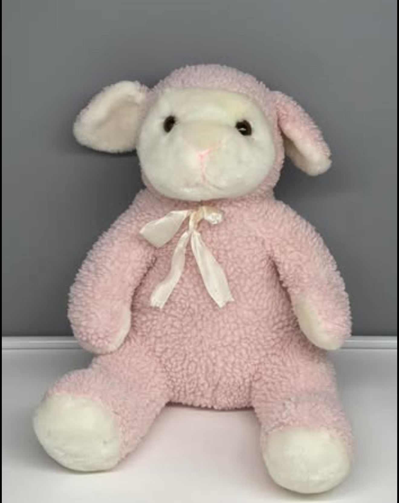 Vintage Pink American Wego Cuddle Lamb Sheep Sherpa Stuffed Animal 11”