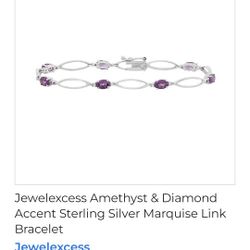 Amethyst and SS Bracelet 
