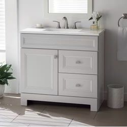 Sedgewood 36.5 in. W × 18.75 in. D x 34.375 in. H Single Sink Bath Vanity in Dove Gray