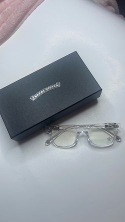 Clear Chrome Heart Glasses