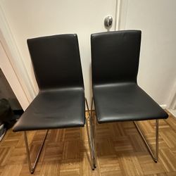 Ikea LILLÅNÄS Chairs (2x) - Black and Chrome Plated