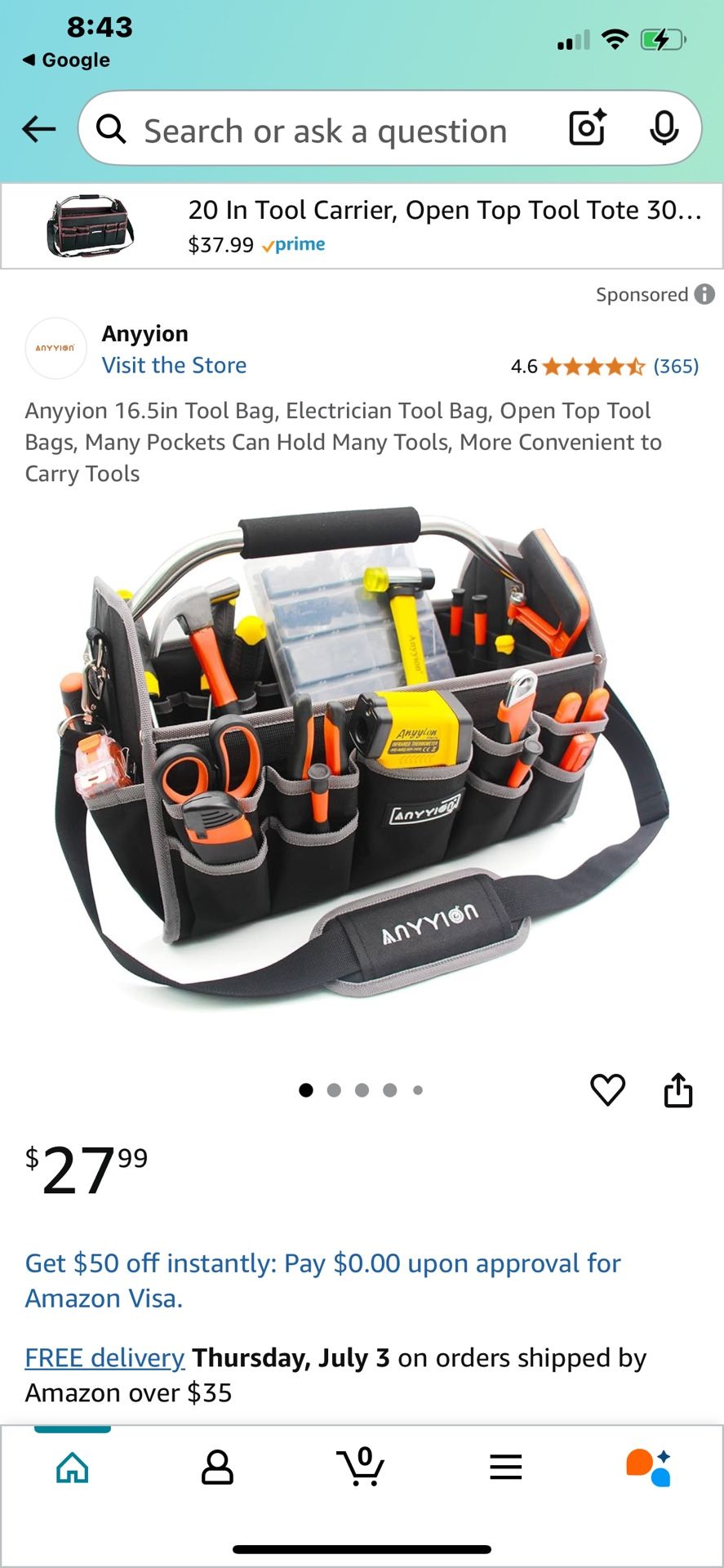 Tool Bag Organizer