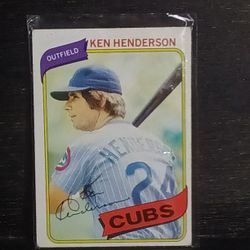 1980 Topps Chicago Cubs Ken Henderson Autographed Baseball Card.