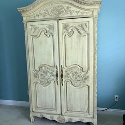 French Provincial style ornate armoire