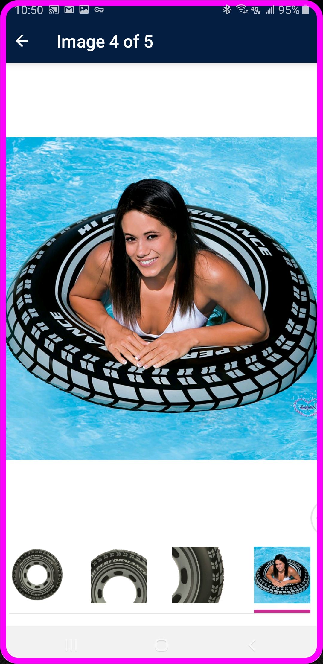 Intex Inflatable Giant Tire Tube Raft For Pool/Lake