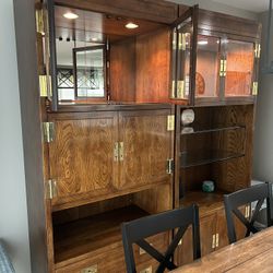 Henredon 2 Piece Liquor Cabinet/bookcase Shelves
