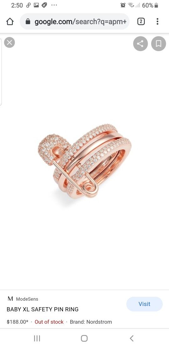 APM MONACO crystals Hoop Stacked Safety Pin Ring