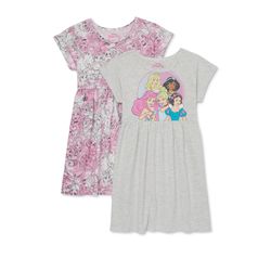 Disney Princess Girls’ Play Dress with Short Sleeves, 
