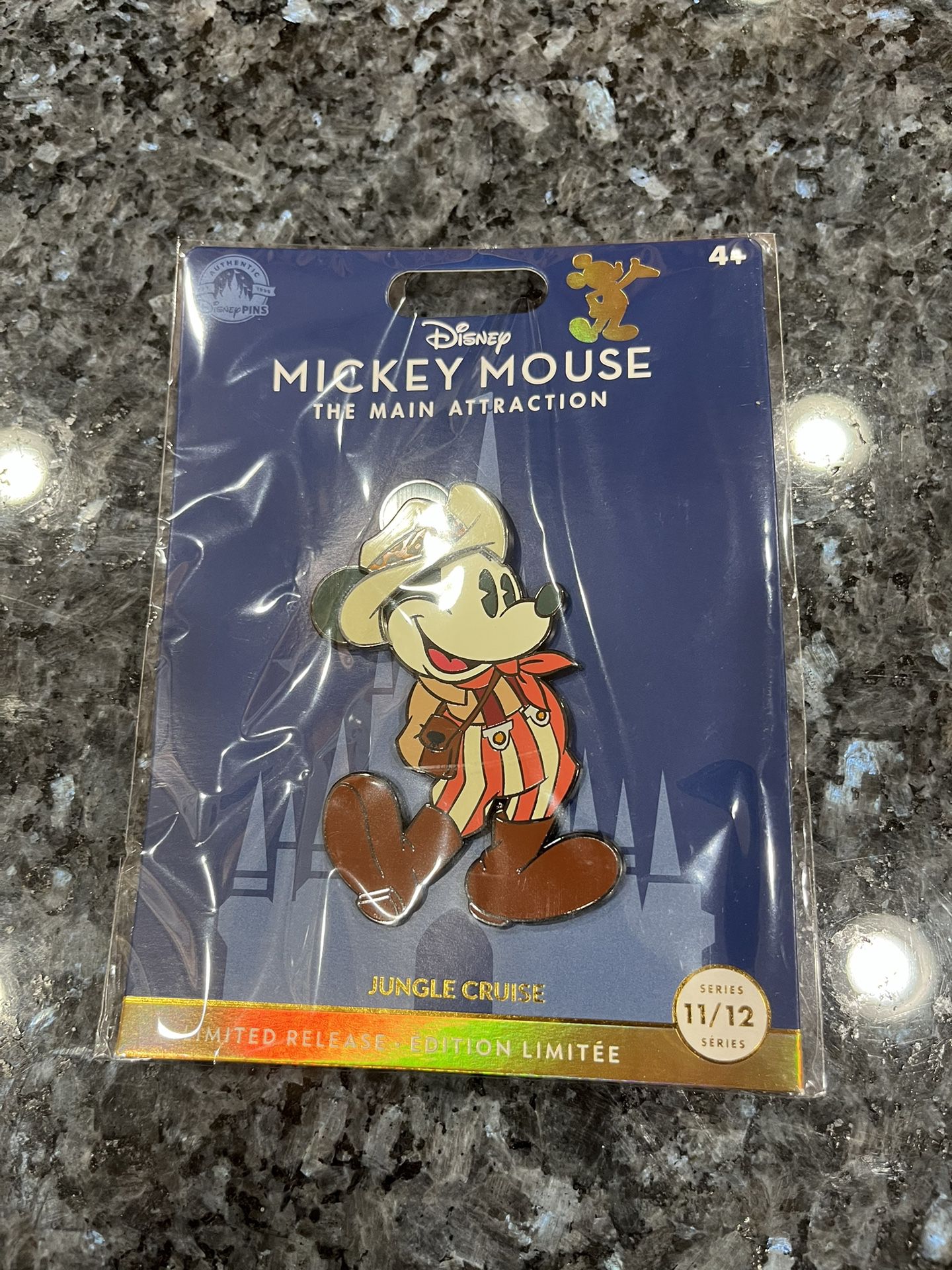 Disney World 50th Anniversary Mickey Jungle Cruise Main Attraction Pin.  Brand New In Original Packaging 