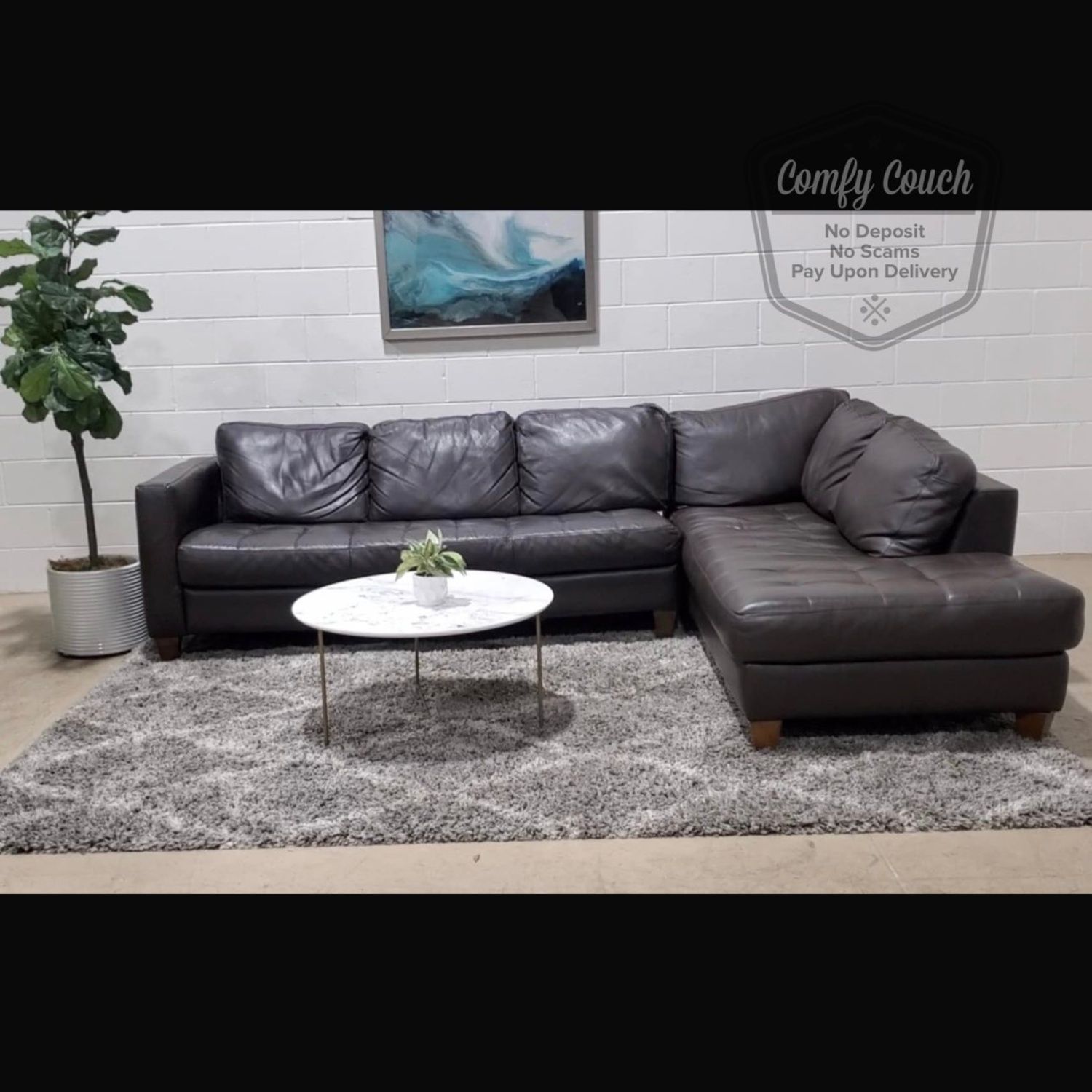 🛋️Natuzzi Leather Sectional Sofa (Delivery Available!! )