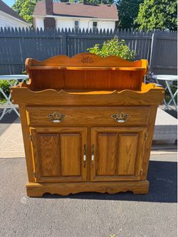 Cochrane Furniture- Solid Oak Wood Wash Stand Storage Cabinet *Local Delivery Available