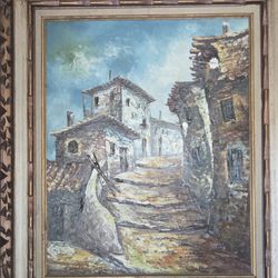 Framed Painting Signed By Solis 