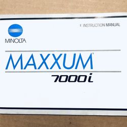 Minolta Maxxum 7000i 1988 Camera Instruction Book / Owners Manual / User Guide