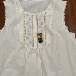 Ladies New Vintage White & Pink Nightgown InnXL!