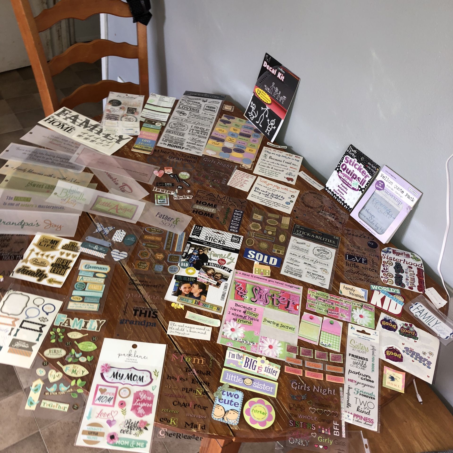 Bundle Of FAMILY/HOME Scrapbook Stickers