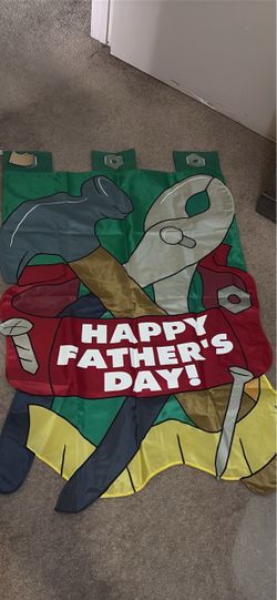 New Large Happy Father's Day Applique Flag