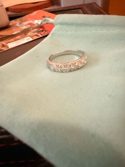 Moissanite Ring in 925 Sterling silver half eternity