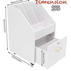 ✌️ Freestanding Rolling File Cabinet, 15.75”x18.9”x23.8”File Holder with Drawers, File Organizer with Wheels for Offices/Craft Rooms/Classroom,White