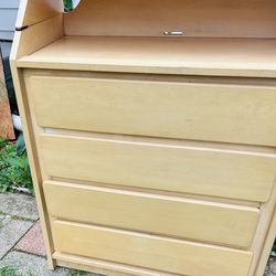 Mid Century Four Drawer Chest With Fold Out Desk Or Changing Table 42 Tall 32 Wide