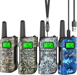 Walkie Talkies, Rechargeable 4 Pack Long Range 2-Way Radios