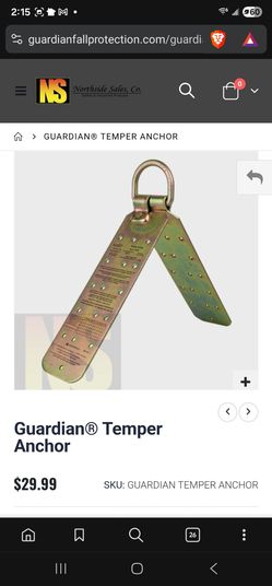Temper roof anchor