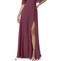 Azazie A-Line/Princess Off The Shoulder Floor-Length Chiffon Dresses