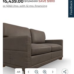New LAY-Z-BOY Genuine Leather Pullout Sofa