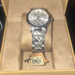 BURBERRY  THE CITY SILVER SWISS STAINLESS STEEL MEN'S WATCH BU9037