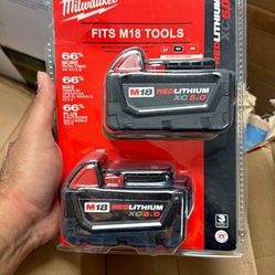 Milwaukee M18 red lithium xc 5.0 Battery 2 - Pack- Band New Sealed 