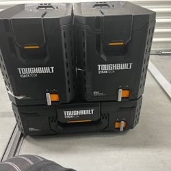 Hardly Used Tools And Boxes !!!! Toughbuilt Stack tech Packout Tool Boxes 
