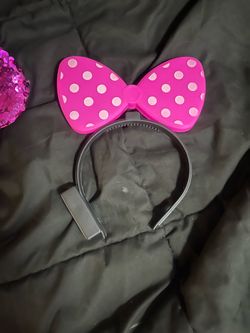Minnie Mouse Bow Light-up Headband Pink Polka Dot