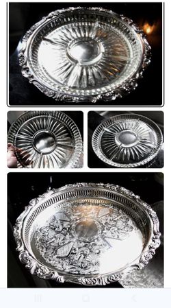 Baroque by Wallace Silverplate Vegetable Serving Snack Tray #289