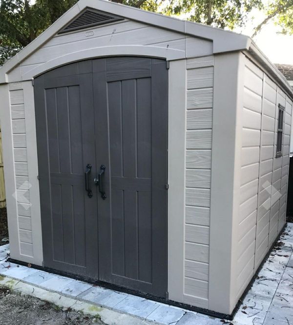 Keter Factor 8x11 Foot Large Resin Outdoor Shed with Floor 
