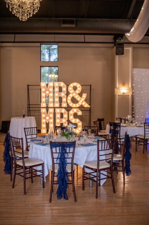 Navy Blue Chair Sashes