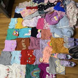 Summer And Winter Girls Sz 7/8 Shirts & Pants & Shoes 