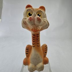 1962 Orange Tiger Squeaky Toy