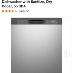 24 in. Built-In Tall Tub Front Control Stainless Steel Dishwasher with Sanitize, Dry Boost, 55 dBA