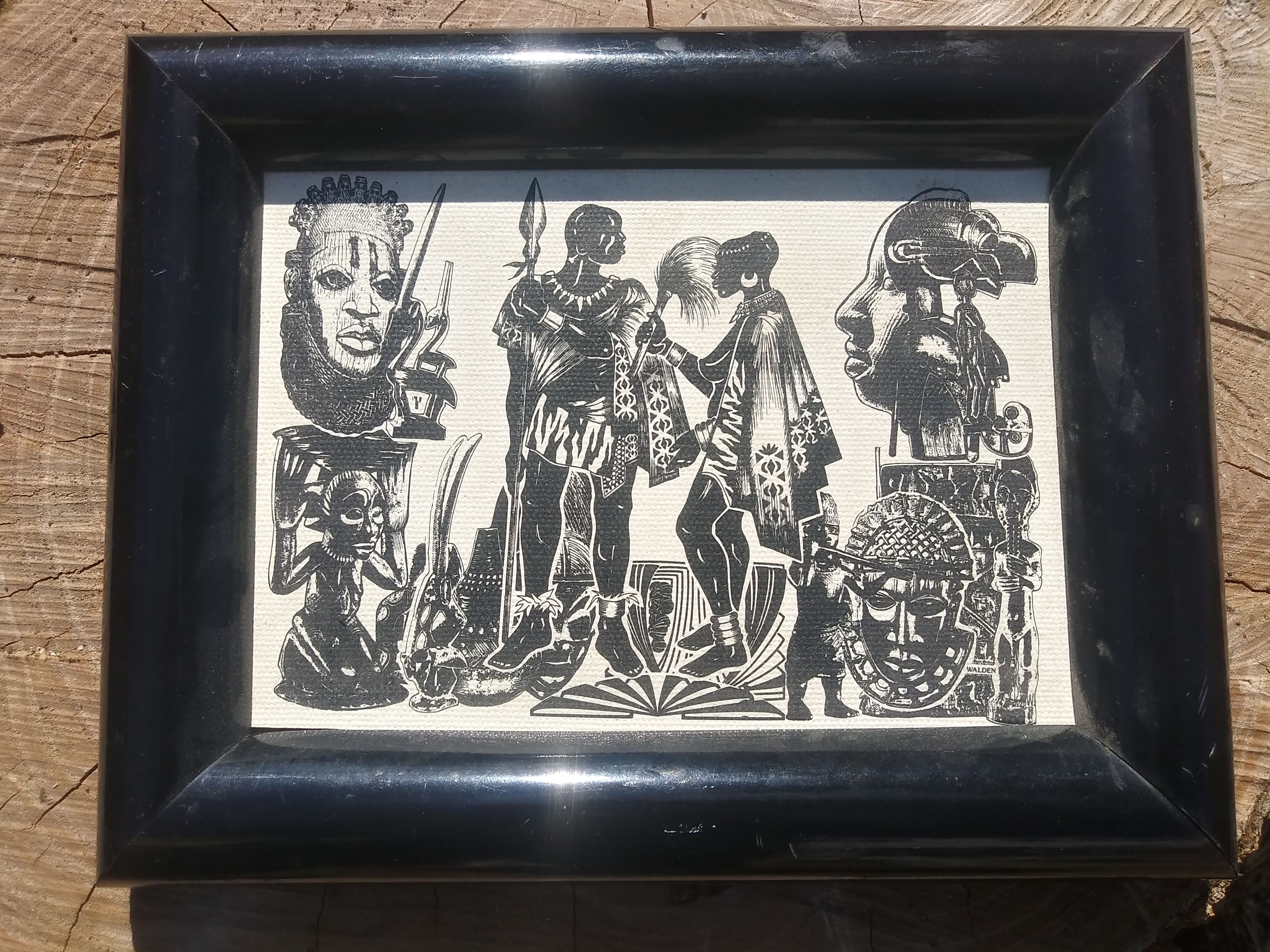 6 inch Framed African Wall Art on Canvas