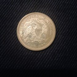 1871 Seated Silver Dollar A/U Condition  With Motto